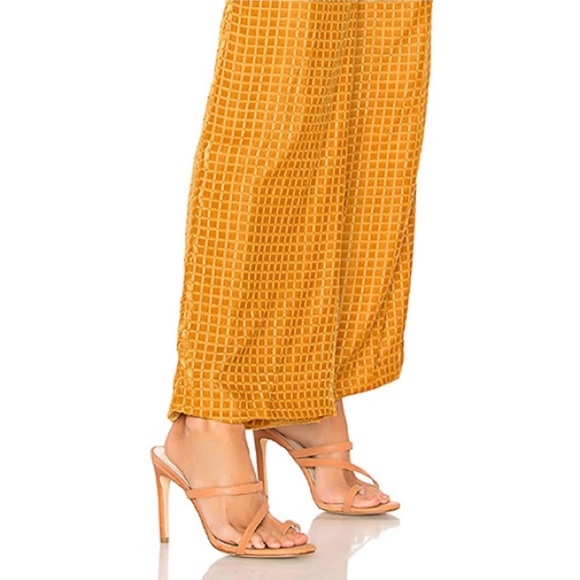 House of Harlow 1960 x Revolve NWT Golden Velvet High Rise Wide-Leg Pants - Picture 2 of 7